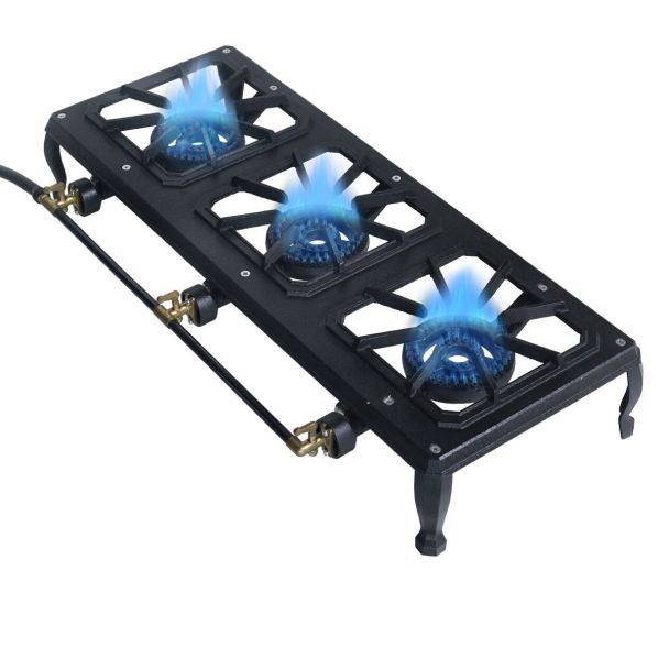 Auscrown Triple Cast Iron 3 Burner Turbo Country Cooker 6.9kPa 54mj/hr [ GB03LP69 ]