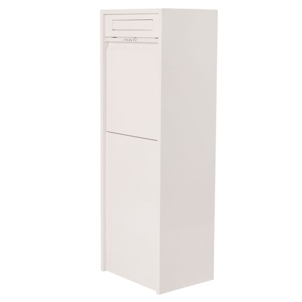 Northcote Pottery Zip Steel Parcel Pillar Letterbox in White with Combination Lock [ LB2504-WH ]
