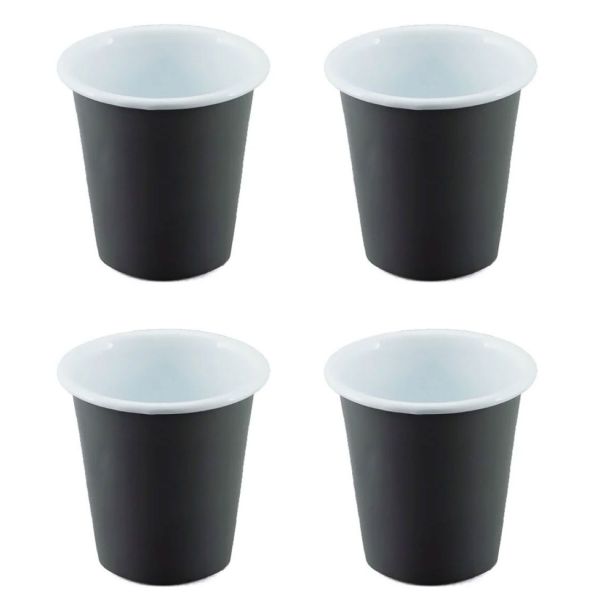 Falcon Enamelware 300ml Enamel Tumbler in Dark Grey & White 4 Pack [ RD3653x4 ]