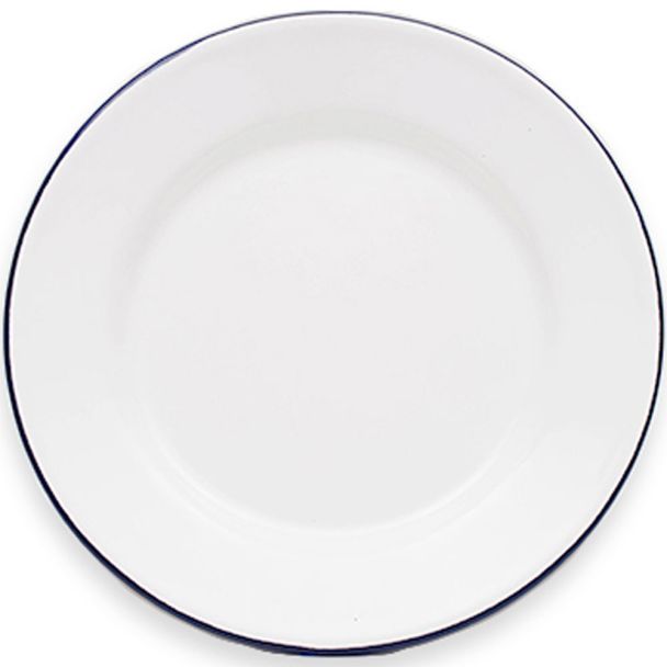 Dishy Enamelware 20cm Lunch Plate in White / Black Enamel [ RD4686 ]