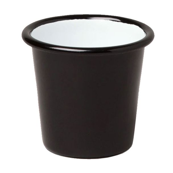 Falcon Enamelware 6cm Mini Enamel Tumbler in Black & White [ RD4848 ]