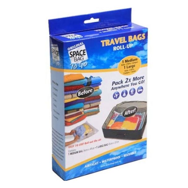 Space Bag Genuine Travel Roll Up Bags Medium & Large Pack [ USB90016 ]